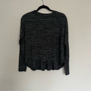Banana Republic Dark Grey Peplum Long Sleeve Top